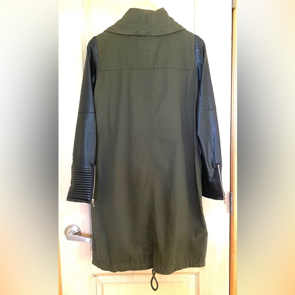 Love Destroyed Womens Army Green Long Black Jacket Coat Classic Practical Cotton - Picture 2 of 11
